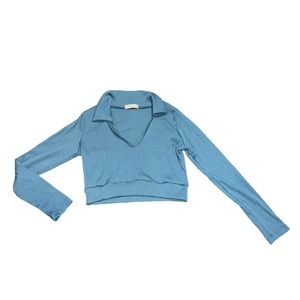 Altar’d State Blue Cropped Pullover